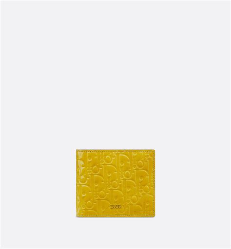 Wallet Yellow Dior Oblique Gravity Leather